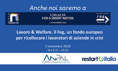 immagine Forum PA: Anpal presente con un webinar sul Feg 