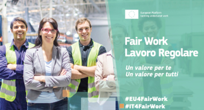 immagine Posticipata la campagna EU4FairWork per combattere il lavoro sommerso